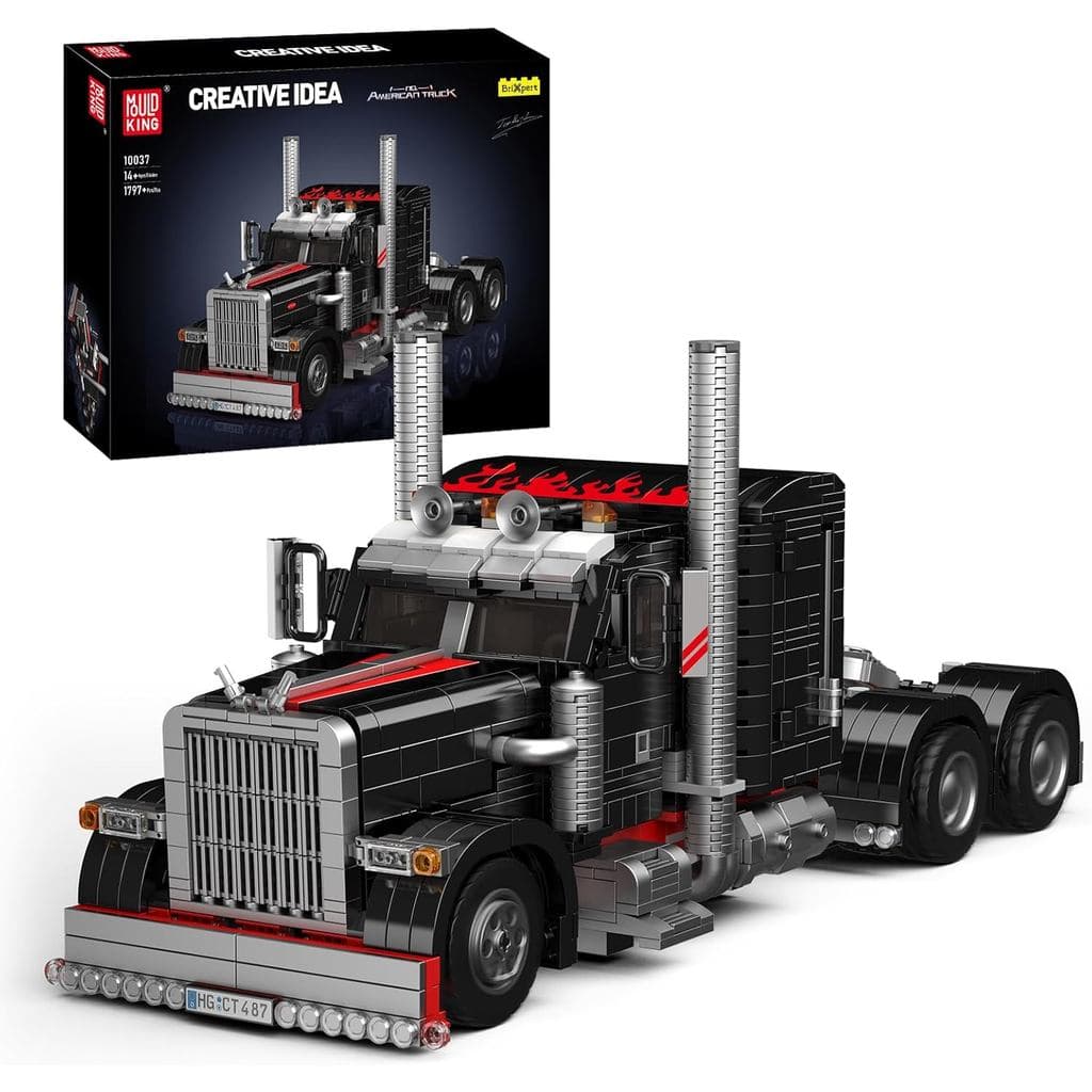 Mould King 10037 Conjunto de Blocos de Montar de Reboque Pesado, Brinquedo de Construção de Reboques Rodoviários MOC, Bl