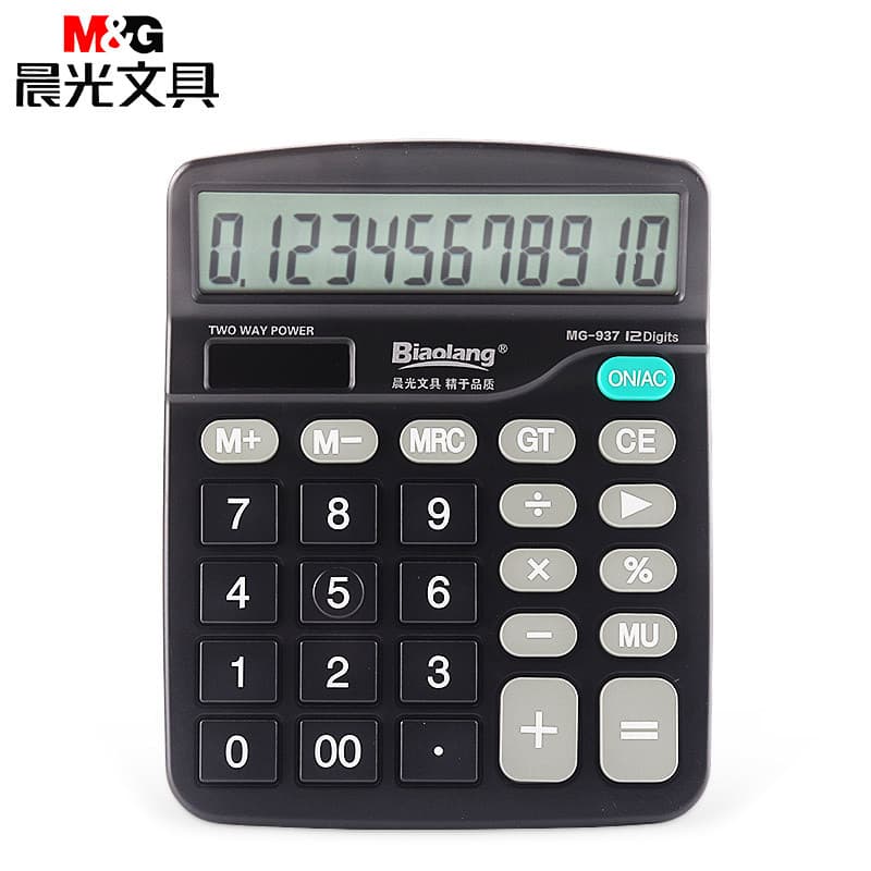 Calculadora Chenguang Botão Grande 12 Dígitos Estudante Solar Business Office Computador Financeiro MG-937