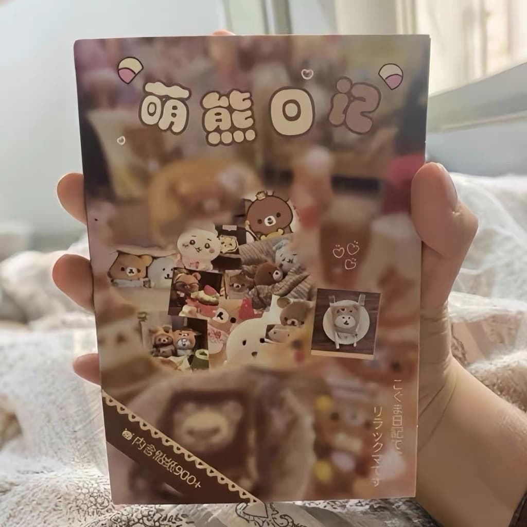 24P bonito urso diário corte filme adesivo extensão corte interno estilo japonês antigo bonito manual diy colagem decora
