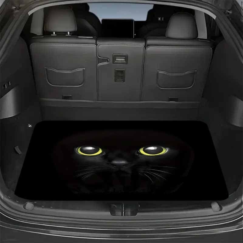 Tapete de proteção geral para porta-malas de carro de 1 peça, impressão de gato preto, adequado para caminhão de carro S