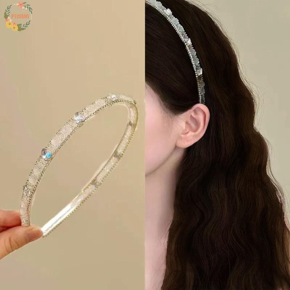 Faixa De Cabeça De Cristal PEEWANY1 , Cabelo Borboleta Elegante E Luxuosa , Argola Chique Brilhante Com Strass De Alta Q