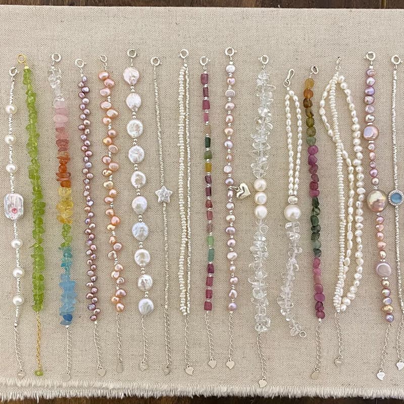 Pulseira de pérola meninas empilhadas dupla camada redonda luz luxo nicho requintado estilo francês