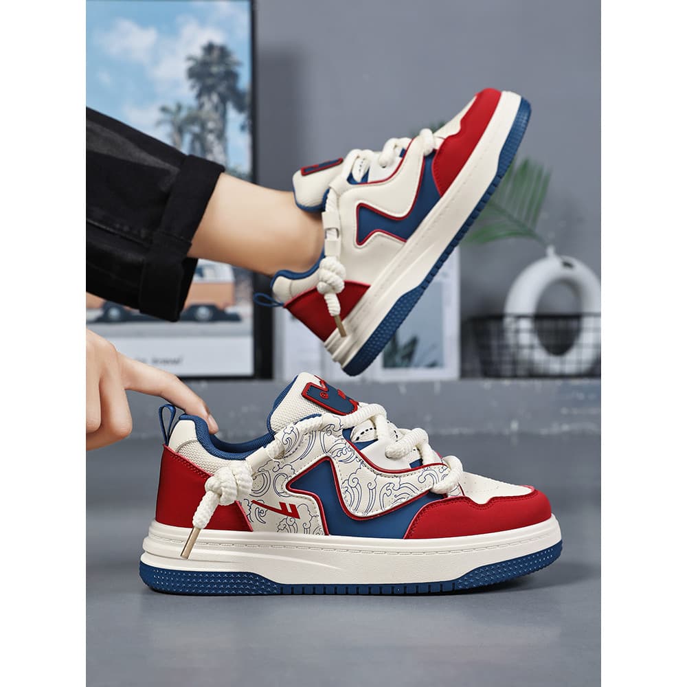 Puxar para trás sapatos masculinos 2025 novo estilo outono tênis de couro masculino estudantes do ensino médio All-Match