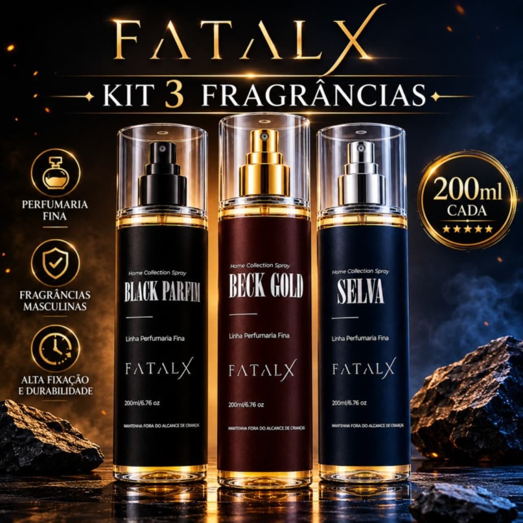 Perfum Body Splash masculinos 200ml fatalx| Alta Projeção | Alta fixação | Perfumaria Fina