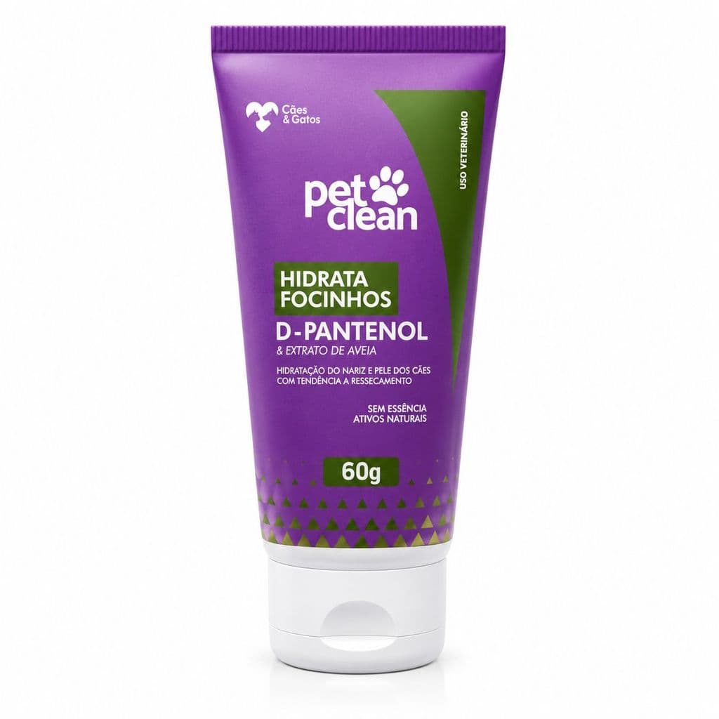 Hidratante para Focinho de Cachorro Pet Clean 60g D-Pantenol Nariz Ressecado Hidrata e Protege