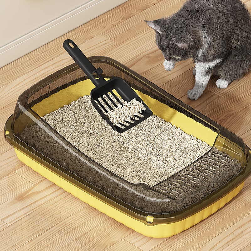 Caixa de areia para gatos, caixa de areia para gatos iniciantes, conjunto de levantamento de gatos, caixa de merda para