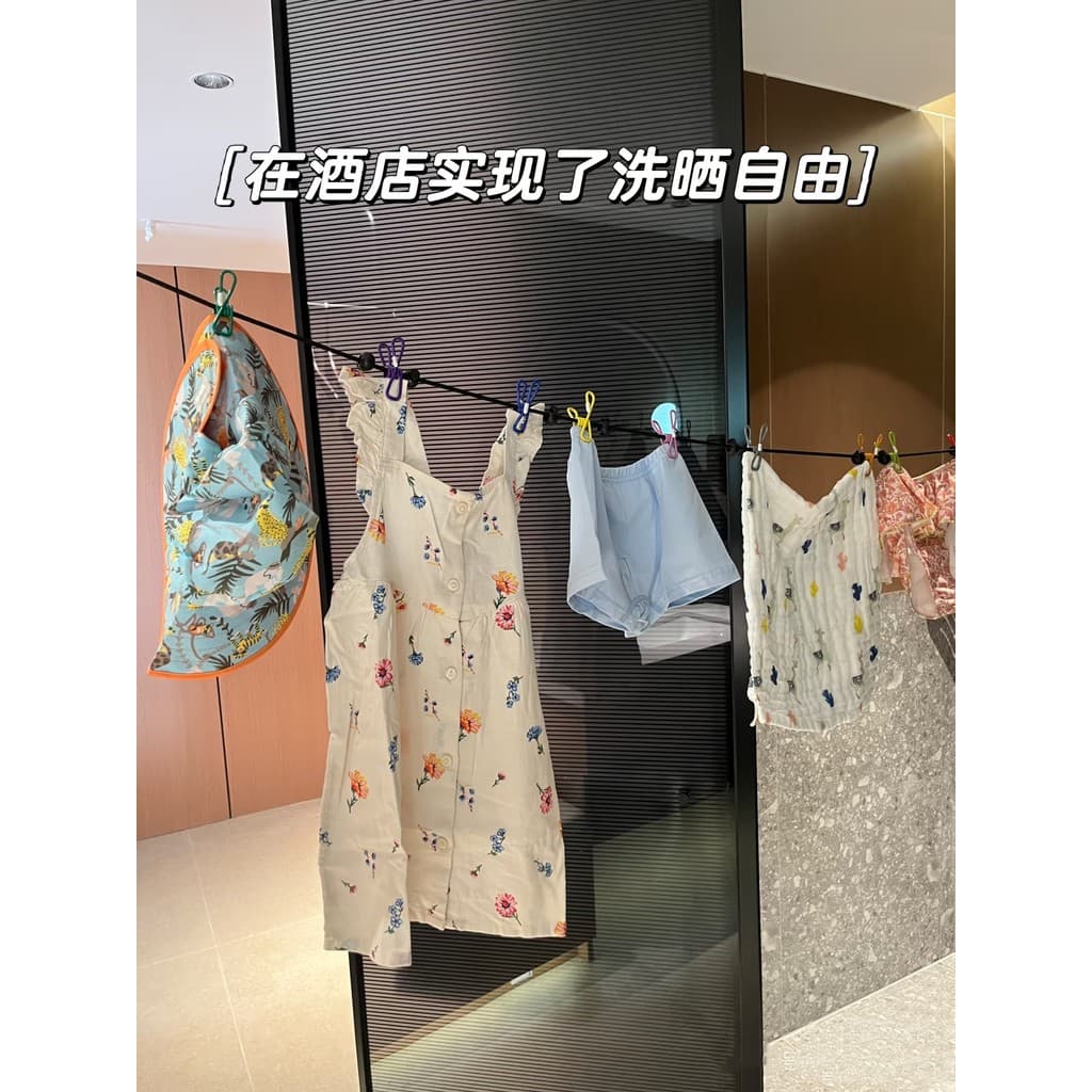 Varal de viagem Hotel portátil roupas secagem ferramenta útil ao ar livre negrito com clipe varal perfuração-livre secag