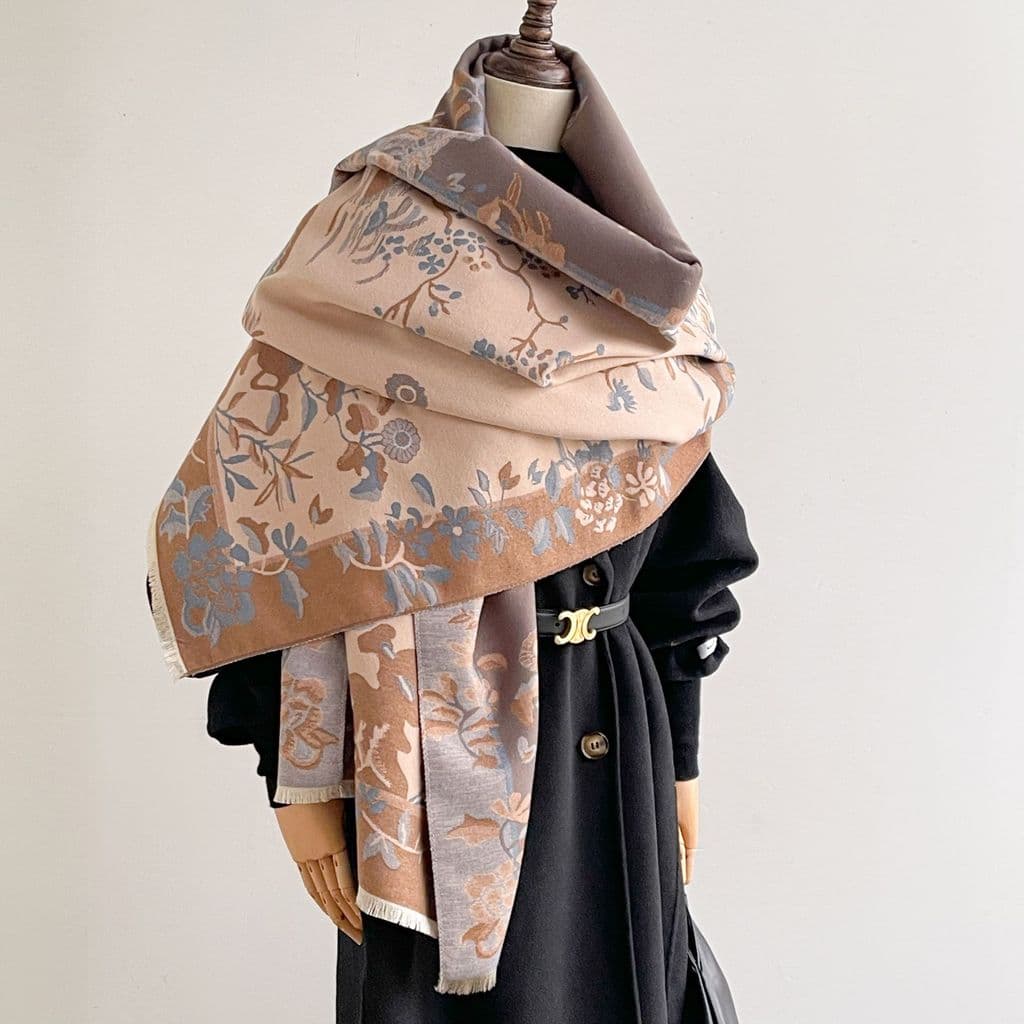 Cross-Border estrela mesmo estilo cachecol feminino estilo chinês paisagem pintura xale temperamento quente All-Match ou