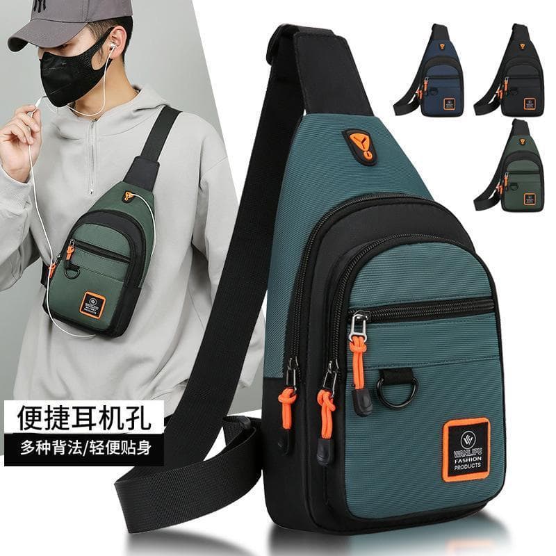 Bolsa de peito masculina resistente ao desgaste, à prova d'água, 2025, novo estilo, tecido Oxford, mensageiro de um ombr