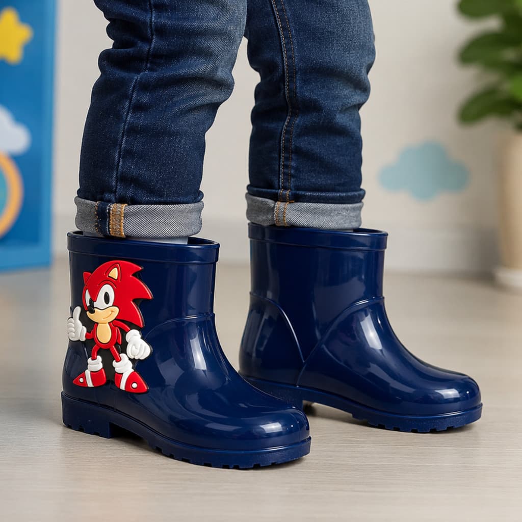 Galocha Bota Infantil Menino Menina Lisa Personagens Impermeável Chuva Escola