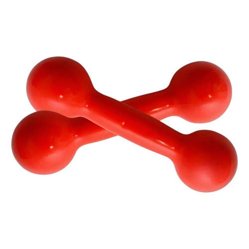Par De Halteres Redondo Emborrachado 1kg Vermelho Musculação
