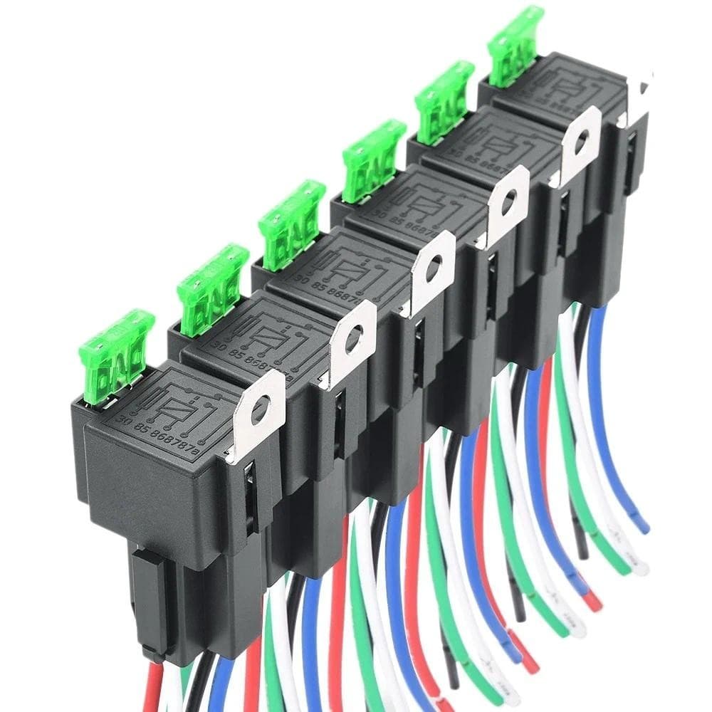 6 Pçs 5 Pinos SPST Relé Elétrico Automotivo 12V 30A Interruptor De Fusível Do Carro Cablagem Acessórios Peças De Automóv