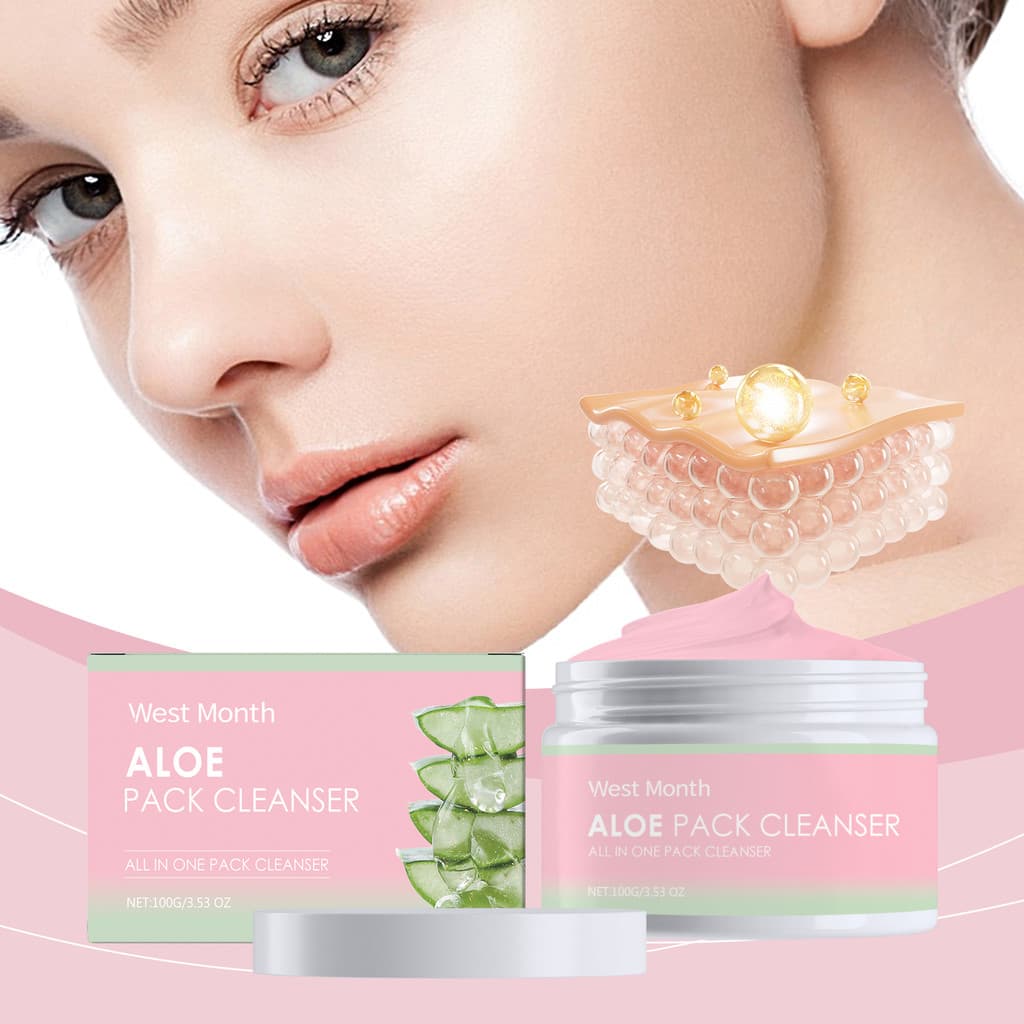 West Month Aloe Creme de Limpeza Calmante Limpa Suavemente Poros Faciais Cutículas Limpeza de Pele Suave