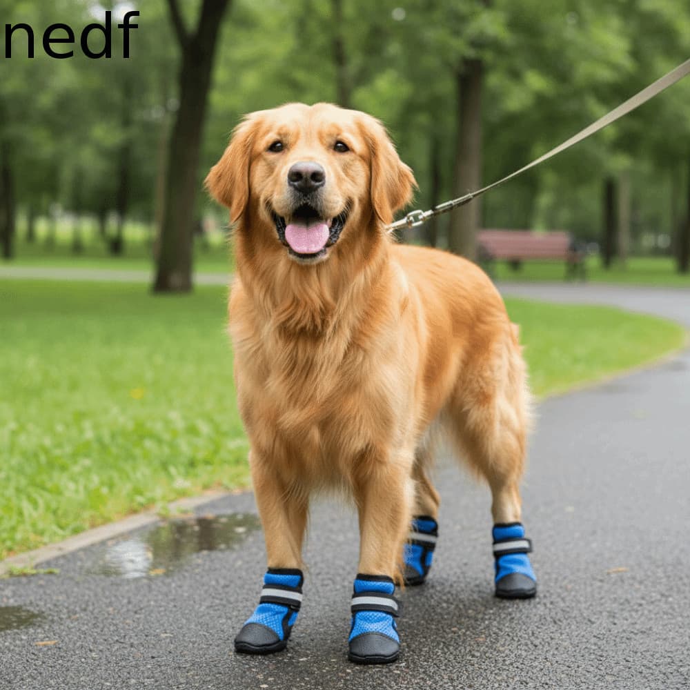 NEDFS 4 Unidades/Conjunto Capa De Sapato Para Animais De Estimação , Sapatos De Malha Cães Com Sola Macia Respirável , L