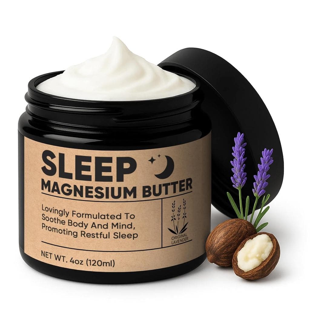Manteiga de Magnésio para o Sono, Creme Noturno de Magnésio para Pernas e Pés – com Manteiga de Karité e Manga, Arnica e