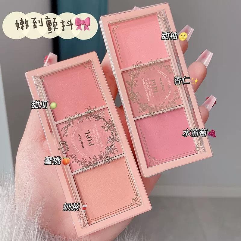 Dia das crianças blush palco maquiagem PIPL fantasia menina Tricolor quatro cores blush Nude maquiagem Natural fosco lar