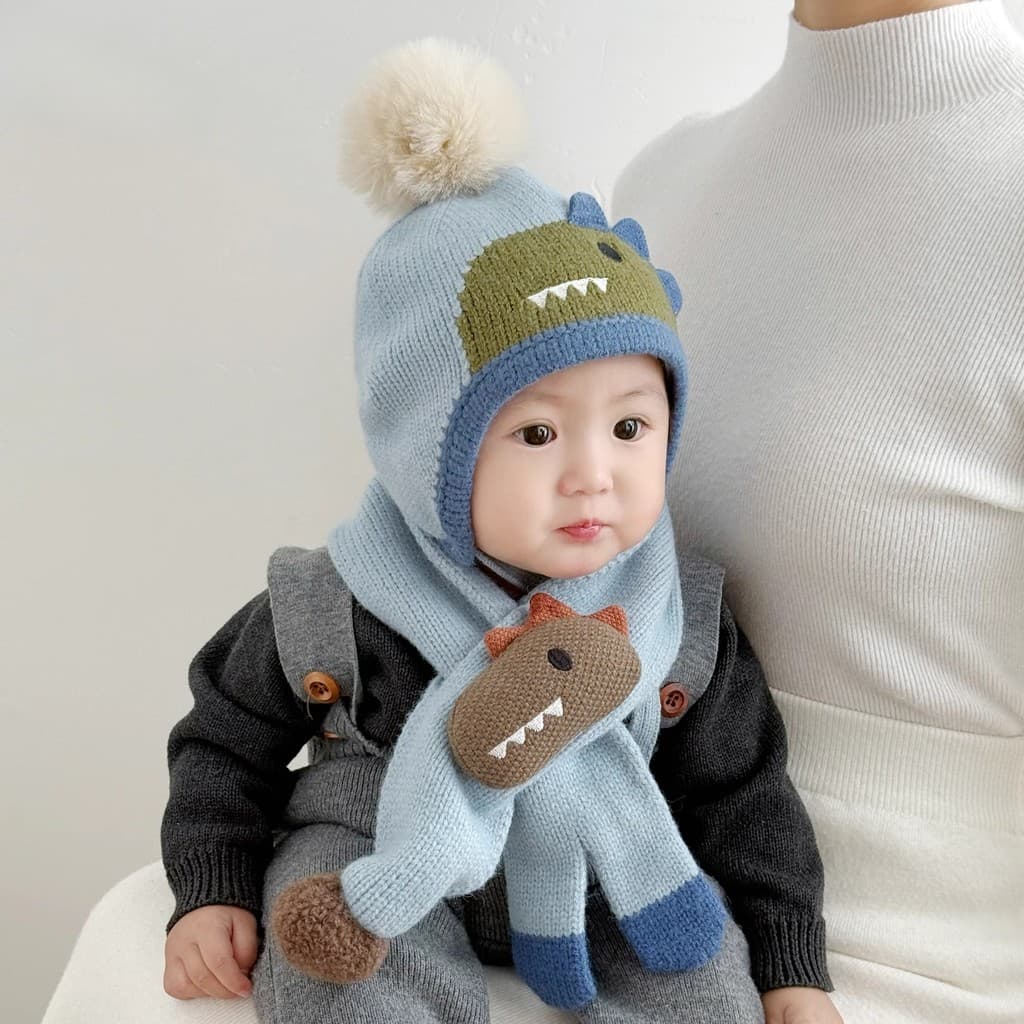 Chapéu de bebê outono inverno bebê menino bonito chapéu de malha chapéu de lã do bebê passeio proteção de orelha chapéu