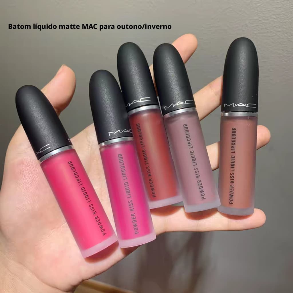 MAC Cosmetics Powder Kiss Liquid Lipcolour  5ml Mac Lustre Lip Gloss Batom liquido lipstick Lip hidratante labio