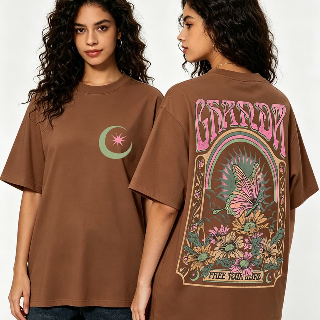 Camiseta Feminina Estampada Vintage, 100% Algodão, Tamanhos P ao G3, Moda Casual e Versátil