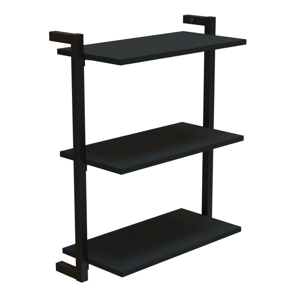 Prateleira Suspensa MDP e Aço Preto D7 Home D-7002 60x55cm