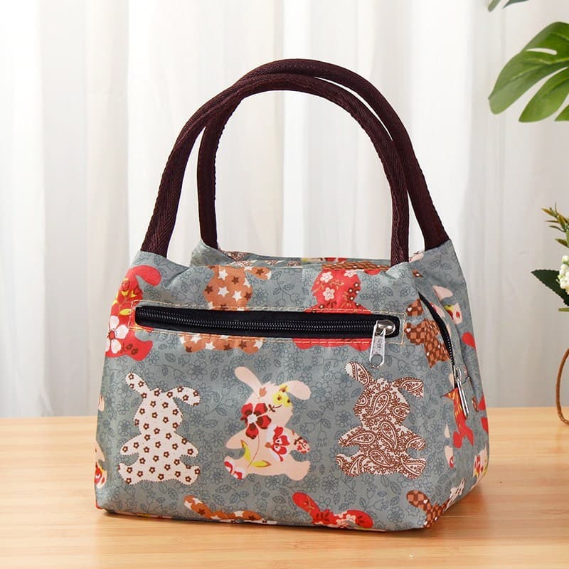 Bolsa feminina de lona leve à prova d'água, sacola pequena para mamãe, bolsa de pano para trabalho, lancheira