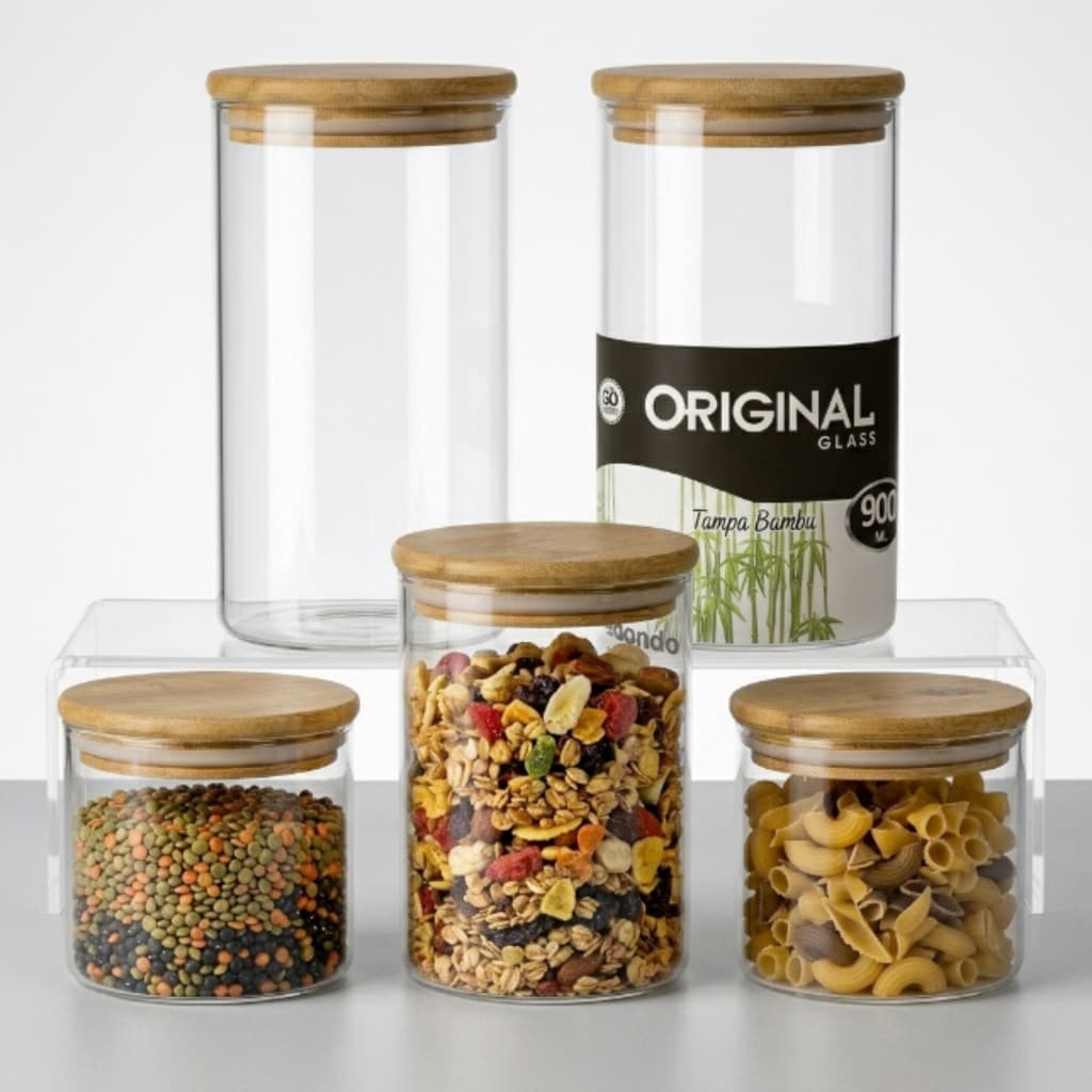 Pote Boro Pequeno Redondo 900ml Hermético Para Alimentos Luxo Para Organização
