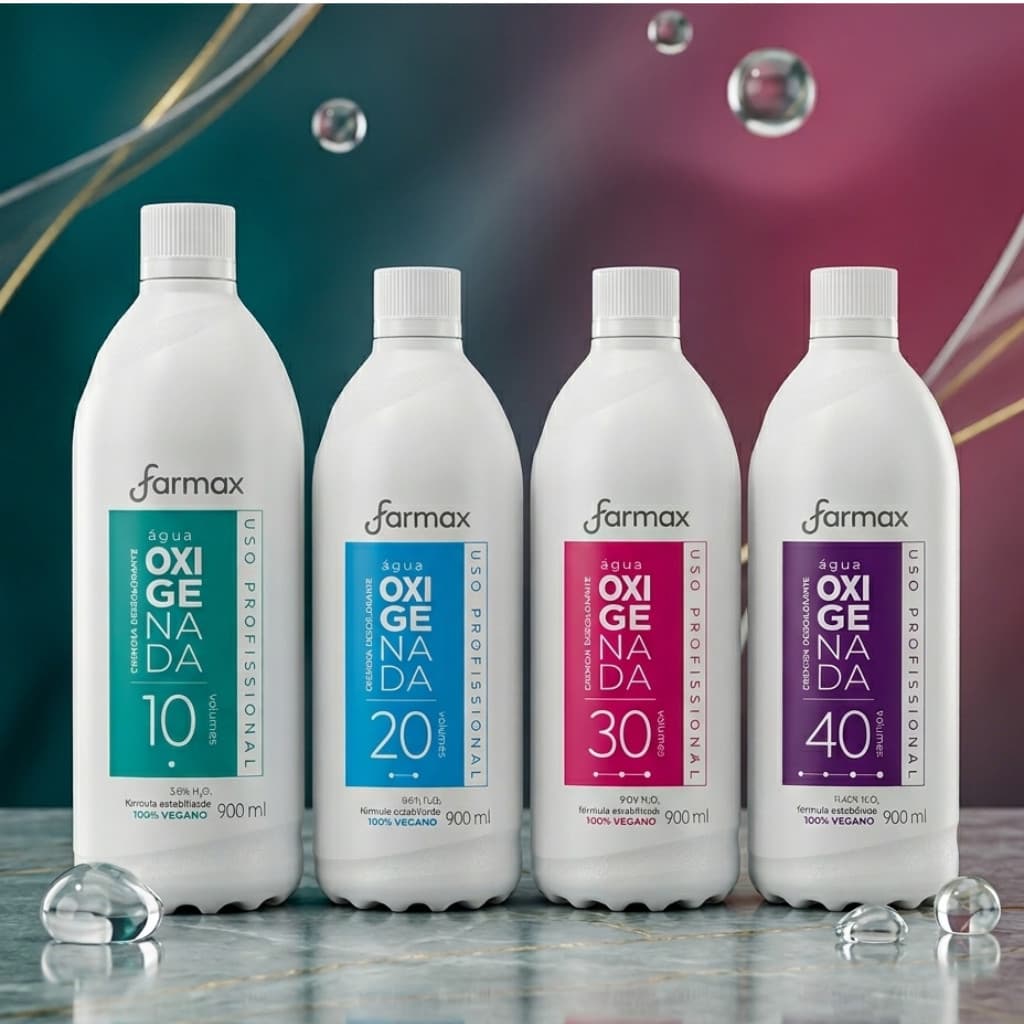Água Oxigenada 10 VOL, 20 VOL, 30 VOL e 40 VOL de 900ml