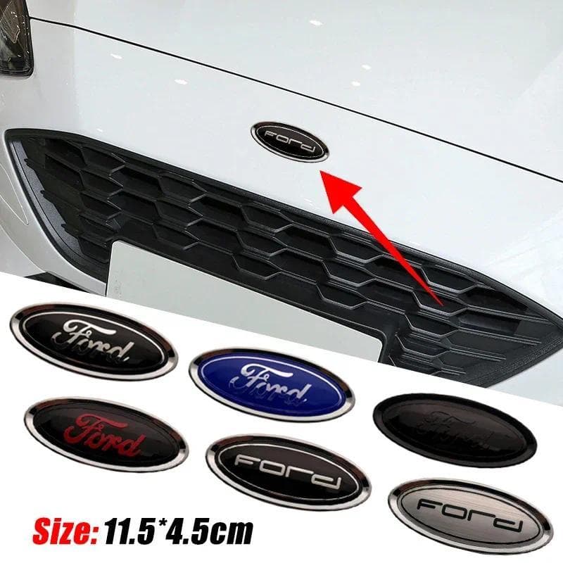 11.5x4.5CM Emblema Do Capô Dianteiro Carro Traseiro Tronco Bagageira Adesivo Para Ford Fiesta Ranger Mondeo Fusion Escap