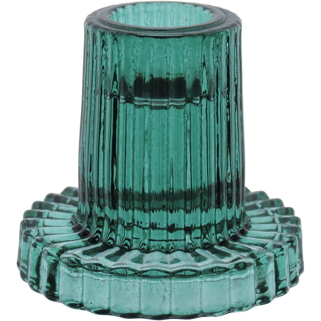Castiçal Porta Vela Decorativo Home&Co Vidro 6x6x6cm Turquesa