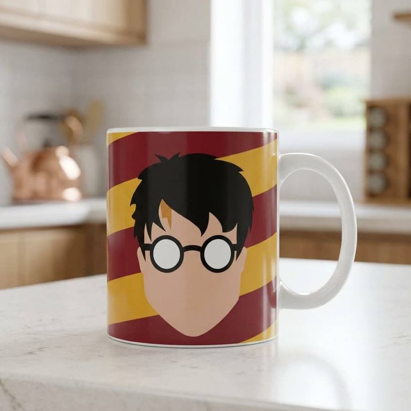 Caneca Xicara Rosto Harry Potter Estampa Listrada