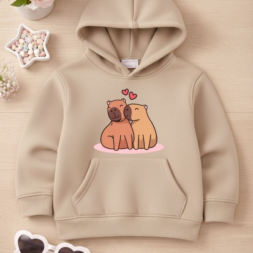 Moletom meninas infantil e juvenil capivara blusa de frio capuz e bolso tam 02 a 16