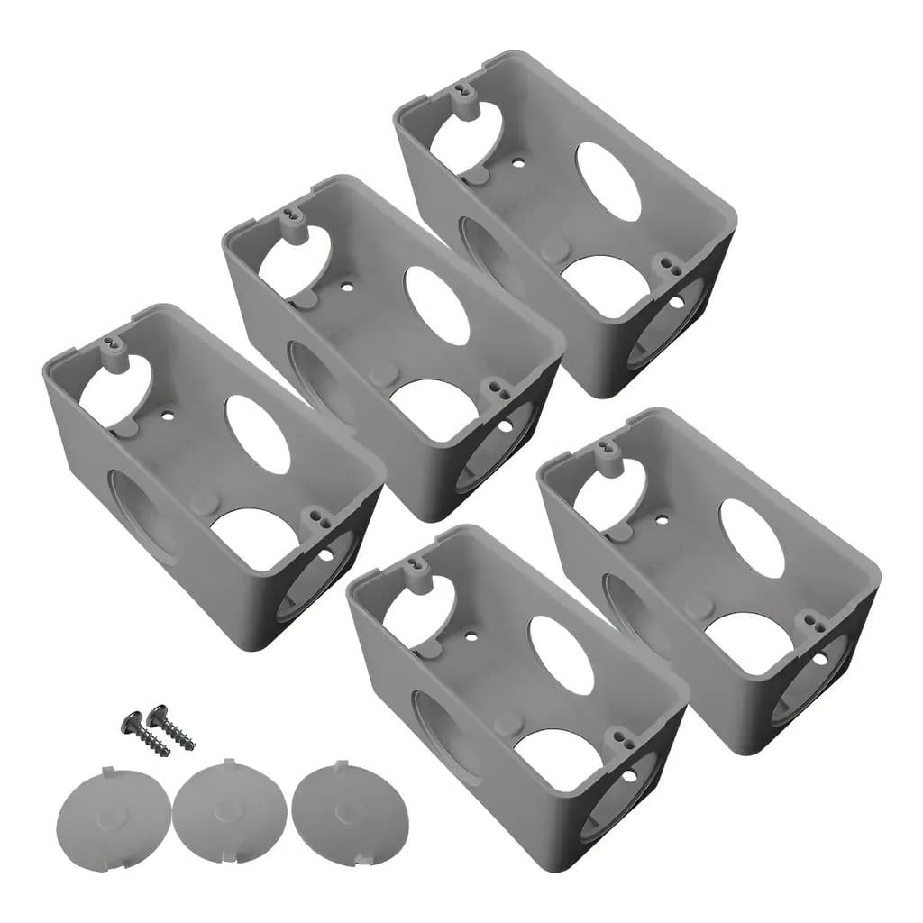 Kit 5 Caixa De Condulete 5 Entradas Cinza Pvc 1/2 - 3/4 Cinza