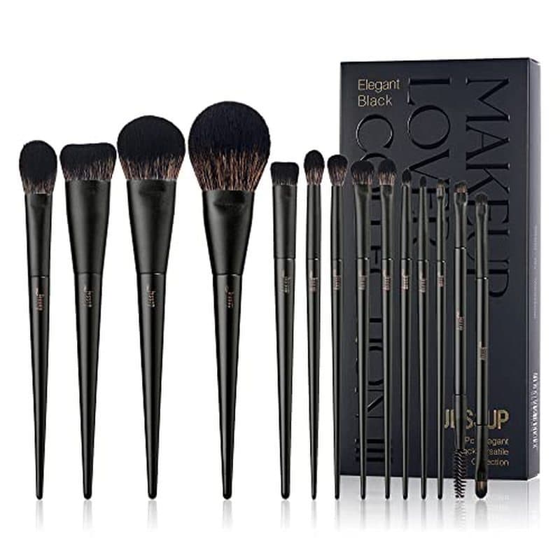 Jessup Pincéis De Maquiagem 14 Unidades Conjunto De Premium Pó Sintético Fundação Contorno Blush Corretivo Sombra Para O