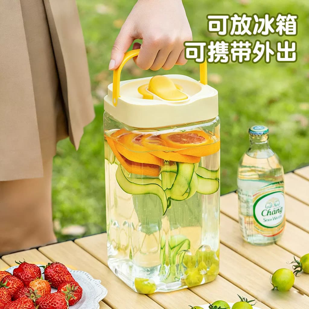 Chaleira fria para armazenamento de água doméstica, grande capacidade, geladeira de qualidade alimentar, garrafa de ferm