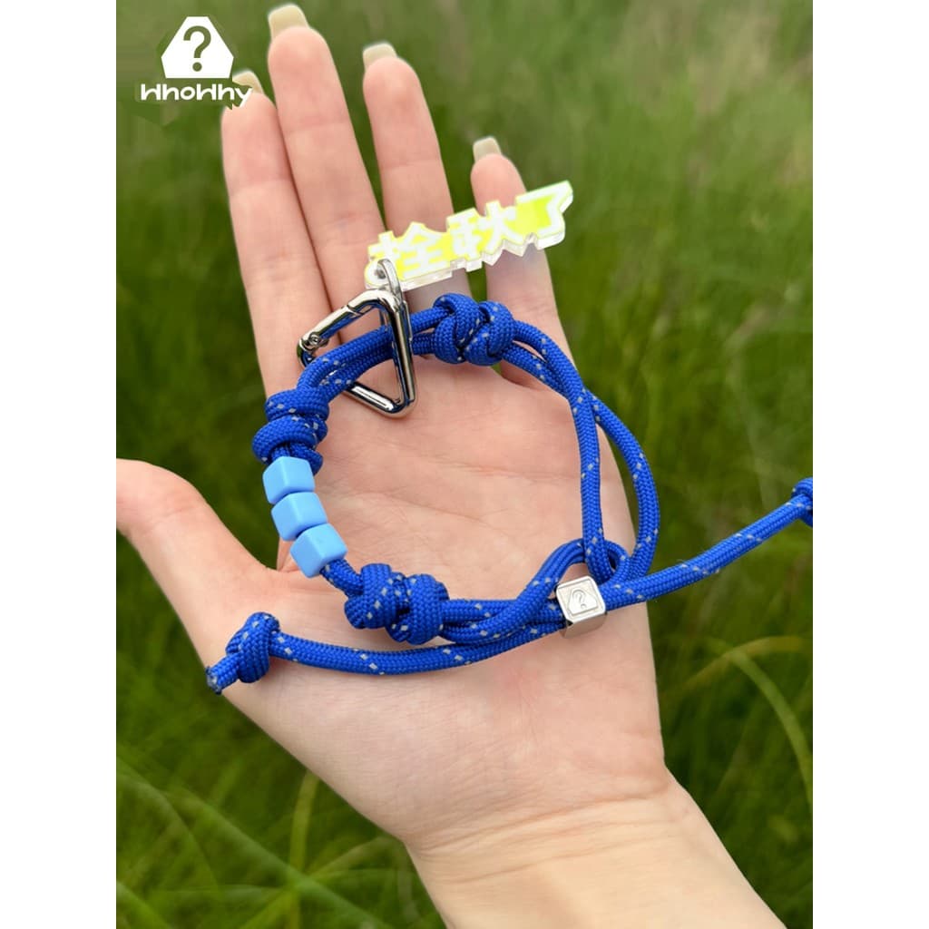 Saco do telefone móvel pingente acessórios criativos casal pulseira mão corda artesanal DIY trançado corda de escalada