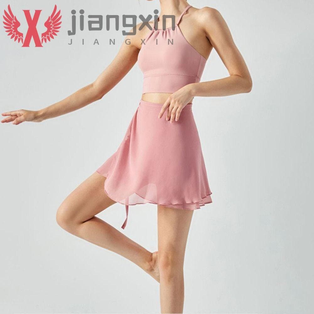 JIANGXIN Saia De Dança De Balé , Tutu Com Cadarço Para Treinamento De Ioga , Vestido Envoltório De Avental Anti-Reflexo