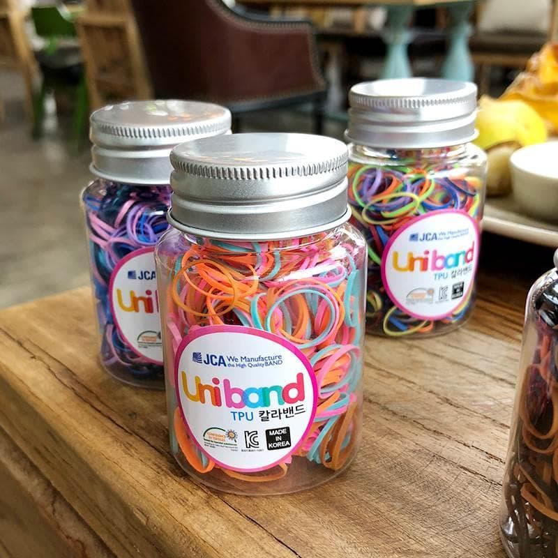 Coreano crianças acessórios para o cabelo doce cor menina bandana bebê descartável laço de cabelo encaixotado borracha l
