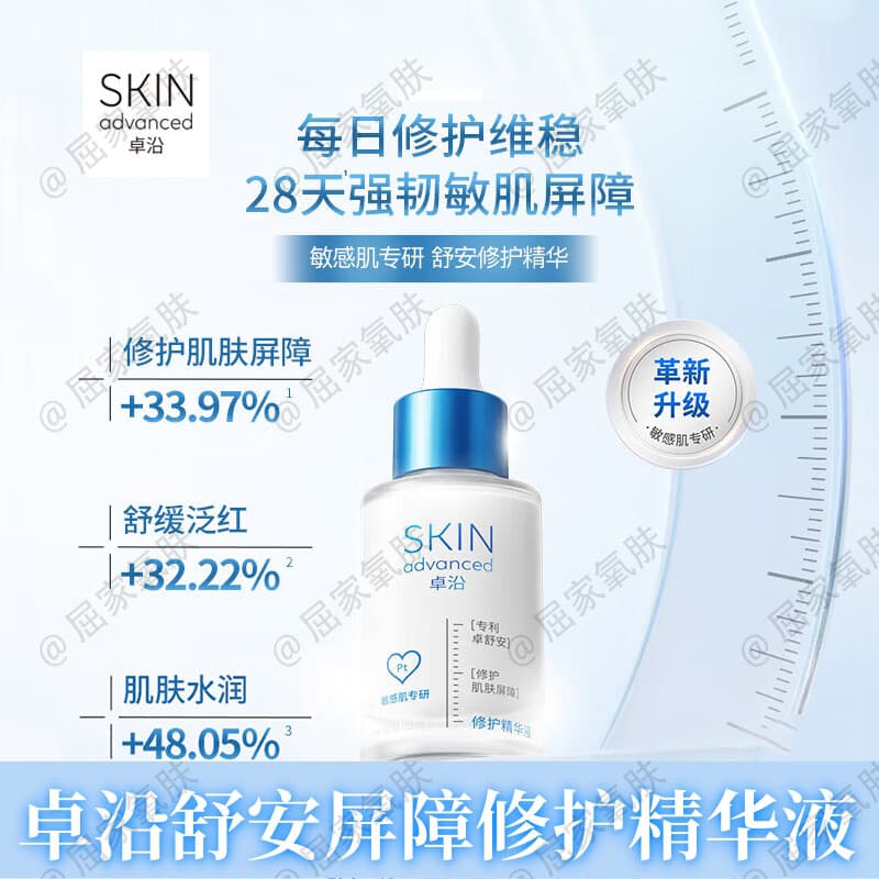 Novo produto Watsons SAZ Zhuoyuan Barreira Calmante Reparadora Essência 30ml Pele Sensível Calmante Vermelhidão Hidratan