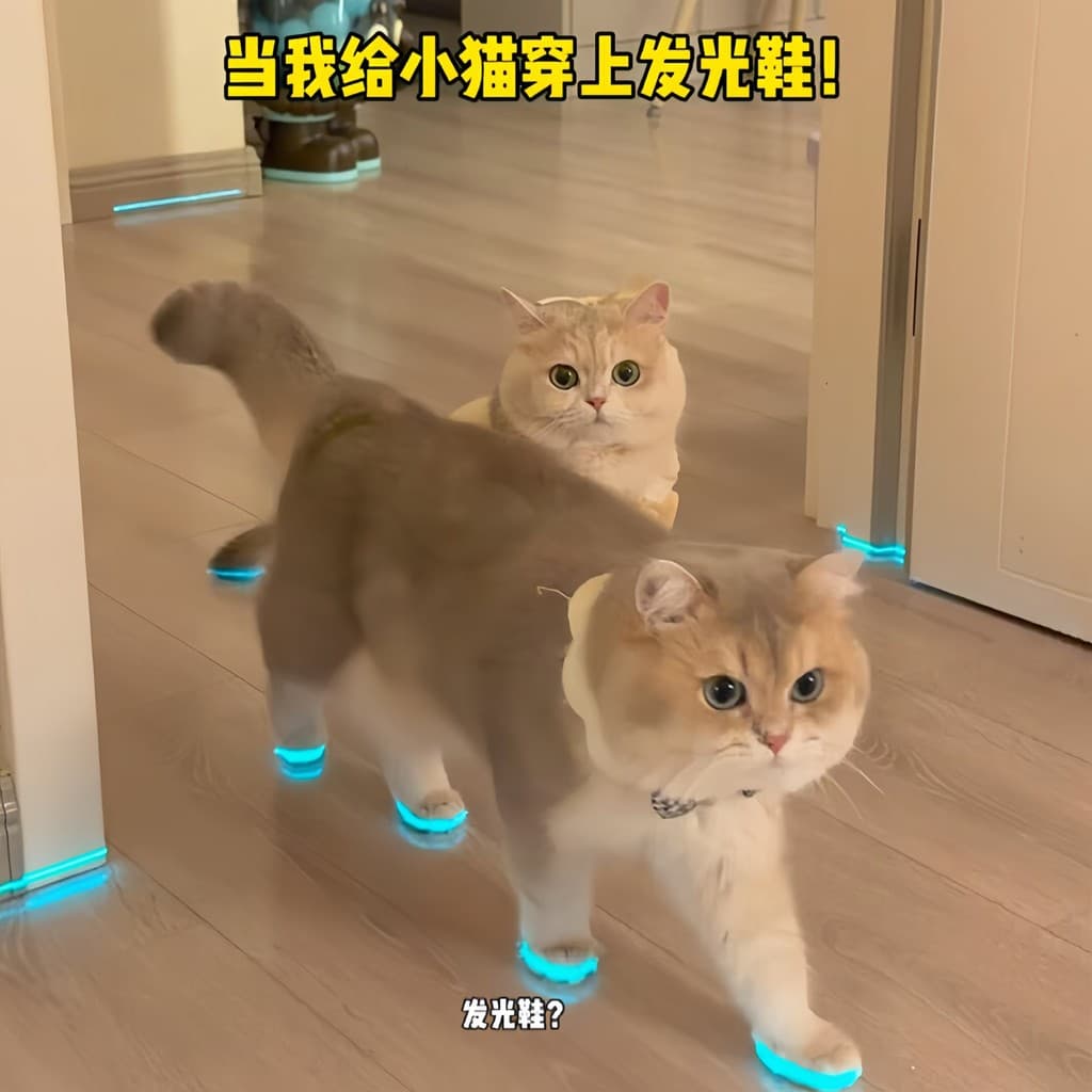 Gato sapatos luminosos sapatos para cães de estimação apito luminoso brinquedos infantis noite foto Gadget gato vestir-s