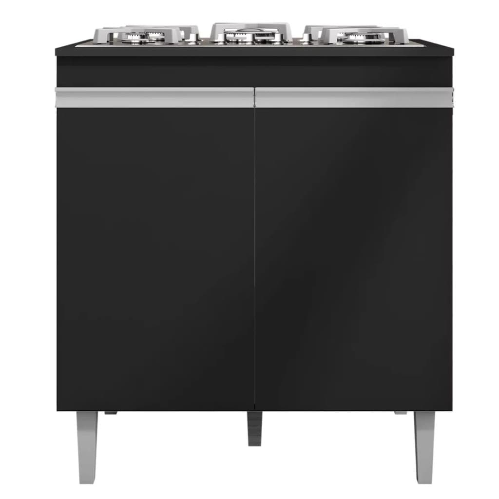 Balcão de Cozinha Para Fogão de Indução ou Cooktop de 5 Bocas com 80cm e 2 Portas