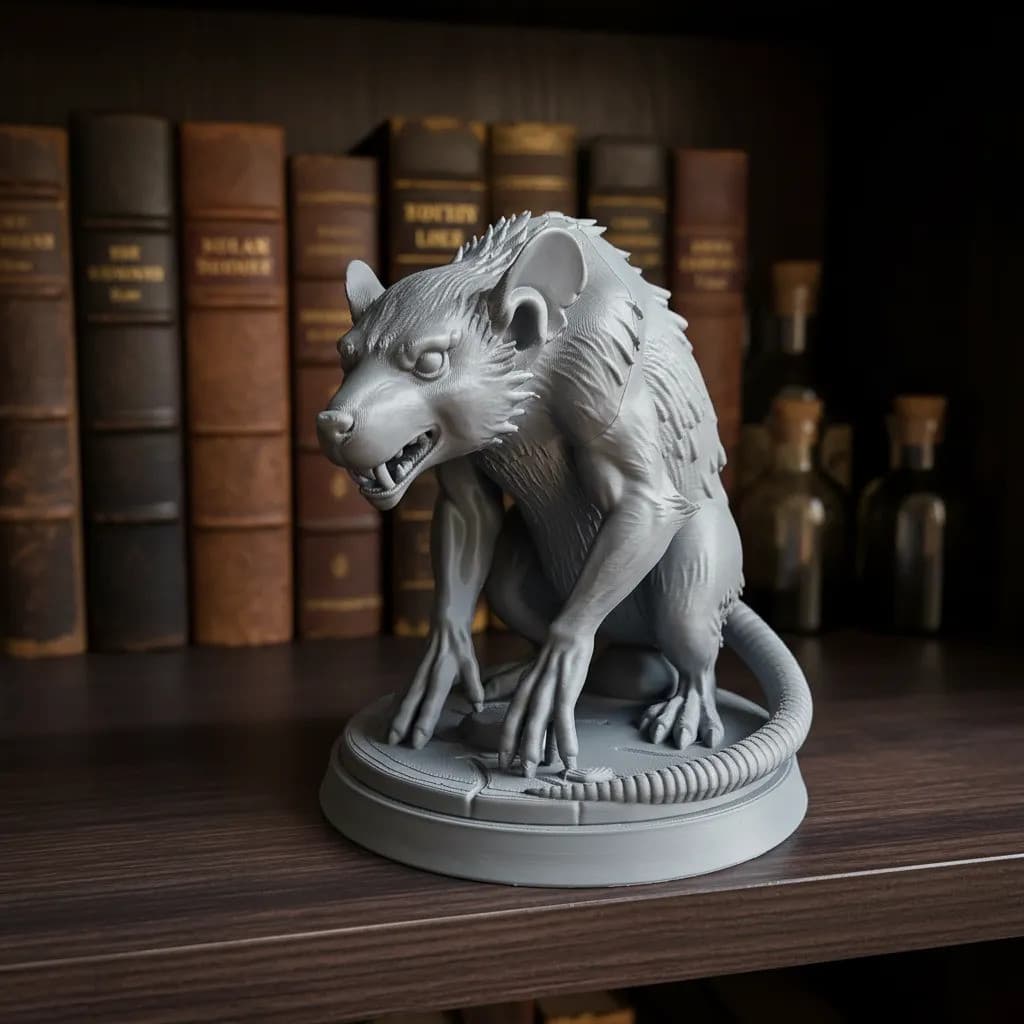 Estatua Action Figure Ratazana Rato Maligno Decorativo 14 Cm
