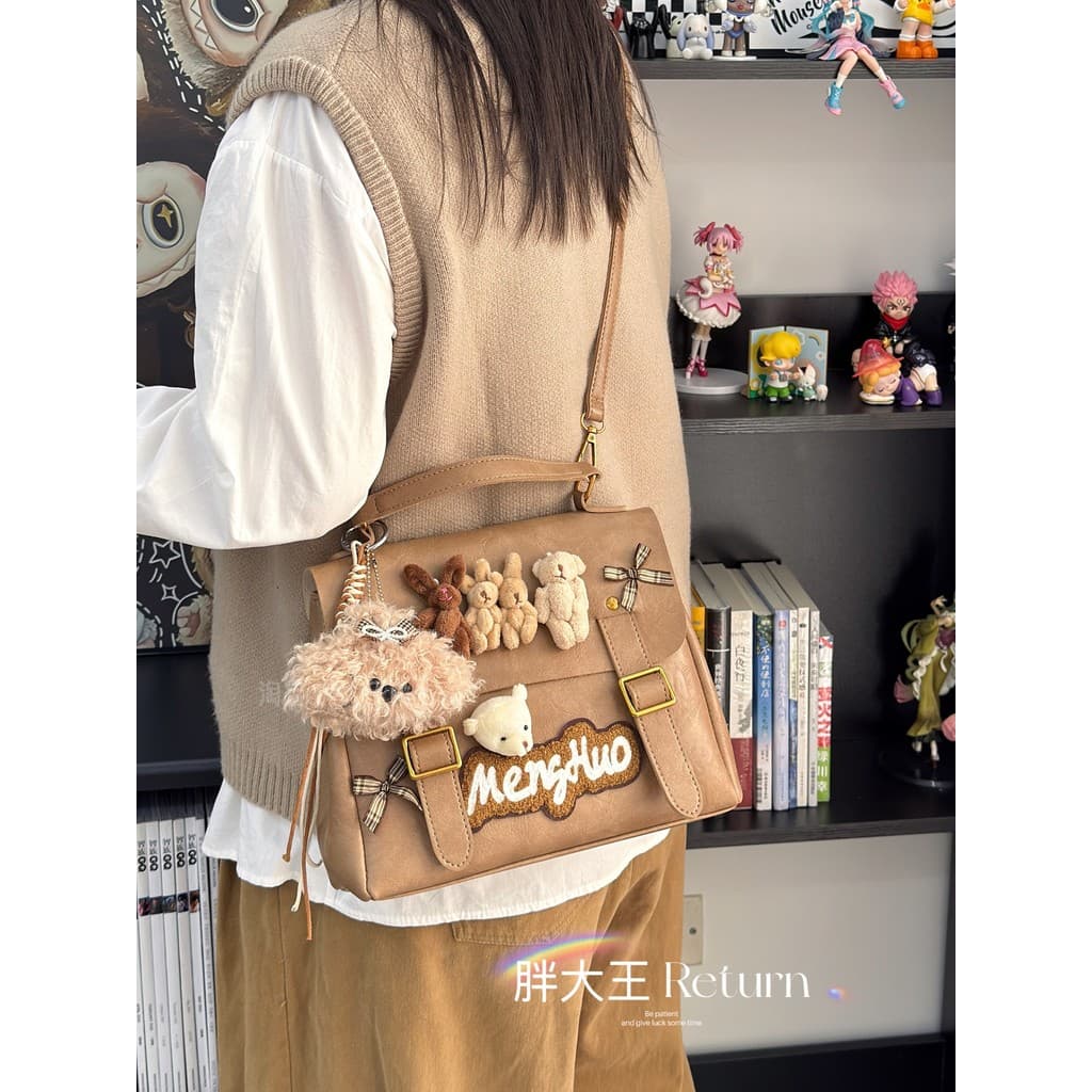 Brincalhão Retro Y2K doce picante Casual mochila japonesa faculdade JK Commuter mochila portátil Crossbody bonito mochil