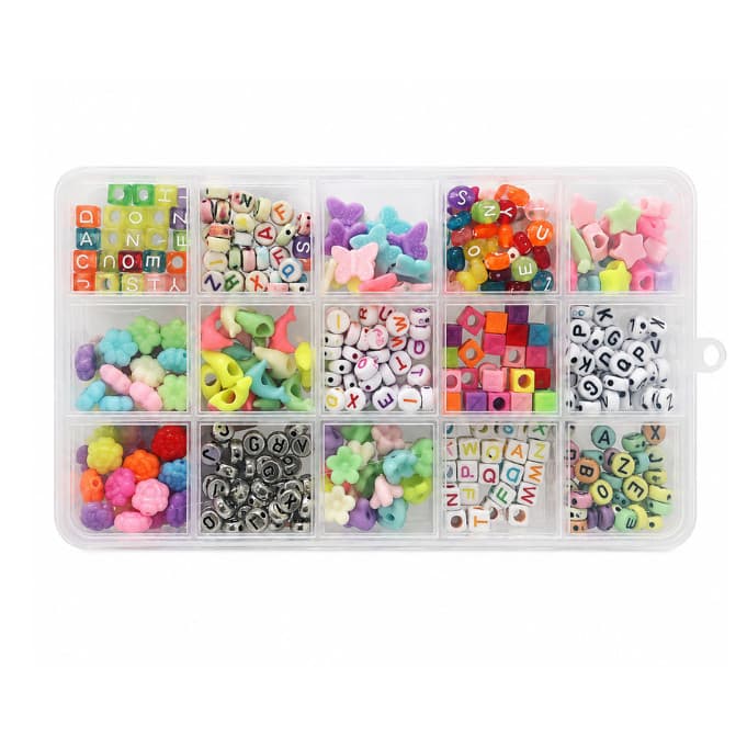 Estojo Infantil com Miçangas Coloridas – Kit para Pulseiras e Colares – Brinquedo Criativo e Educativo
