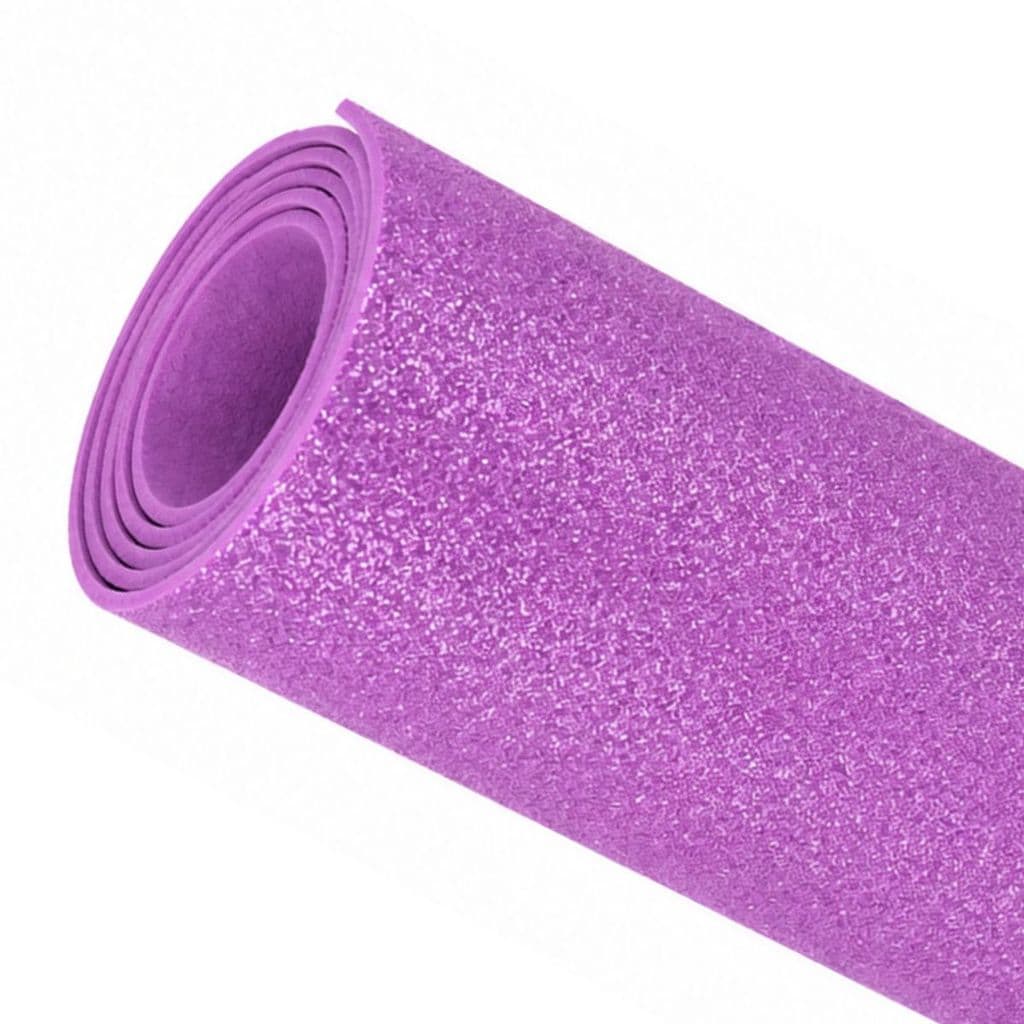 Kit 10 Folhas de EVA Borrachado Lilas com Glitter