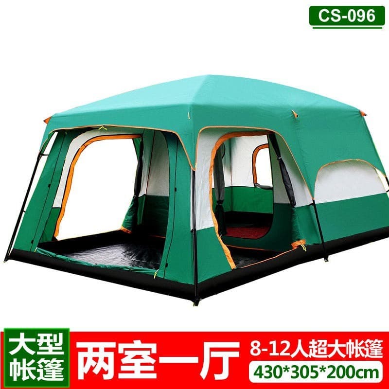 Super grande Multiplayer dupla camada tenda dois quartos um salão grande tenda acampamento ao ar livre telhado portátil