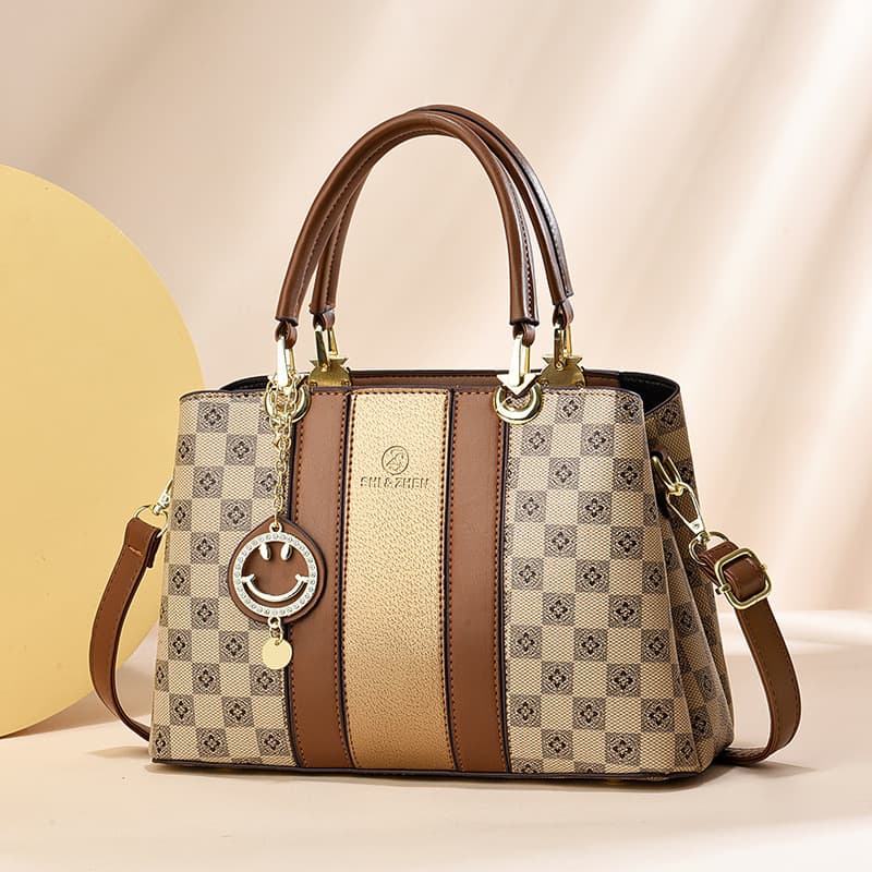 [Bolsa feminina Shichen] 2025 novo estilo cor combinando bolsa feminina europeia americana atmosférica bolsa mensageiro
