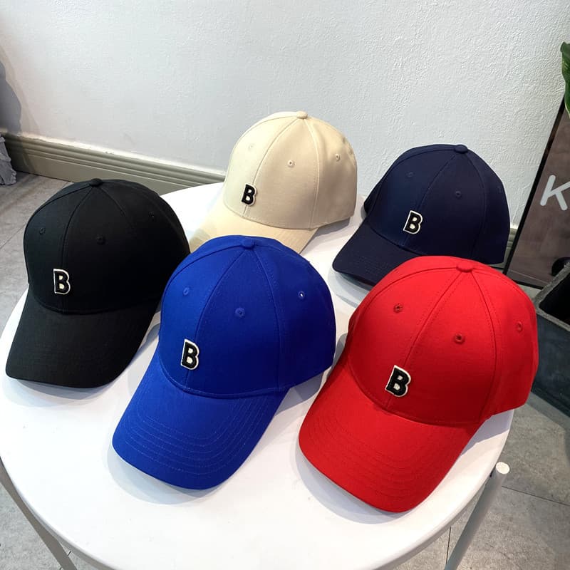 Influenciador ins versão coreana Street Wear Hard Top vermelho B boné de beisebol feminino Casual All-Match chapéu de so