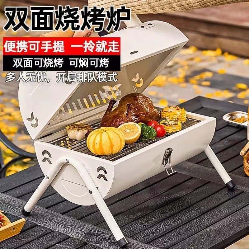 Chaminé dobrável churrasqueira acampamento doméstico fogão ao redor chá churrasco fogão ao ar livre pátio grill carvão