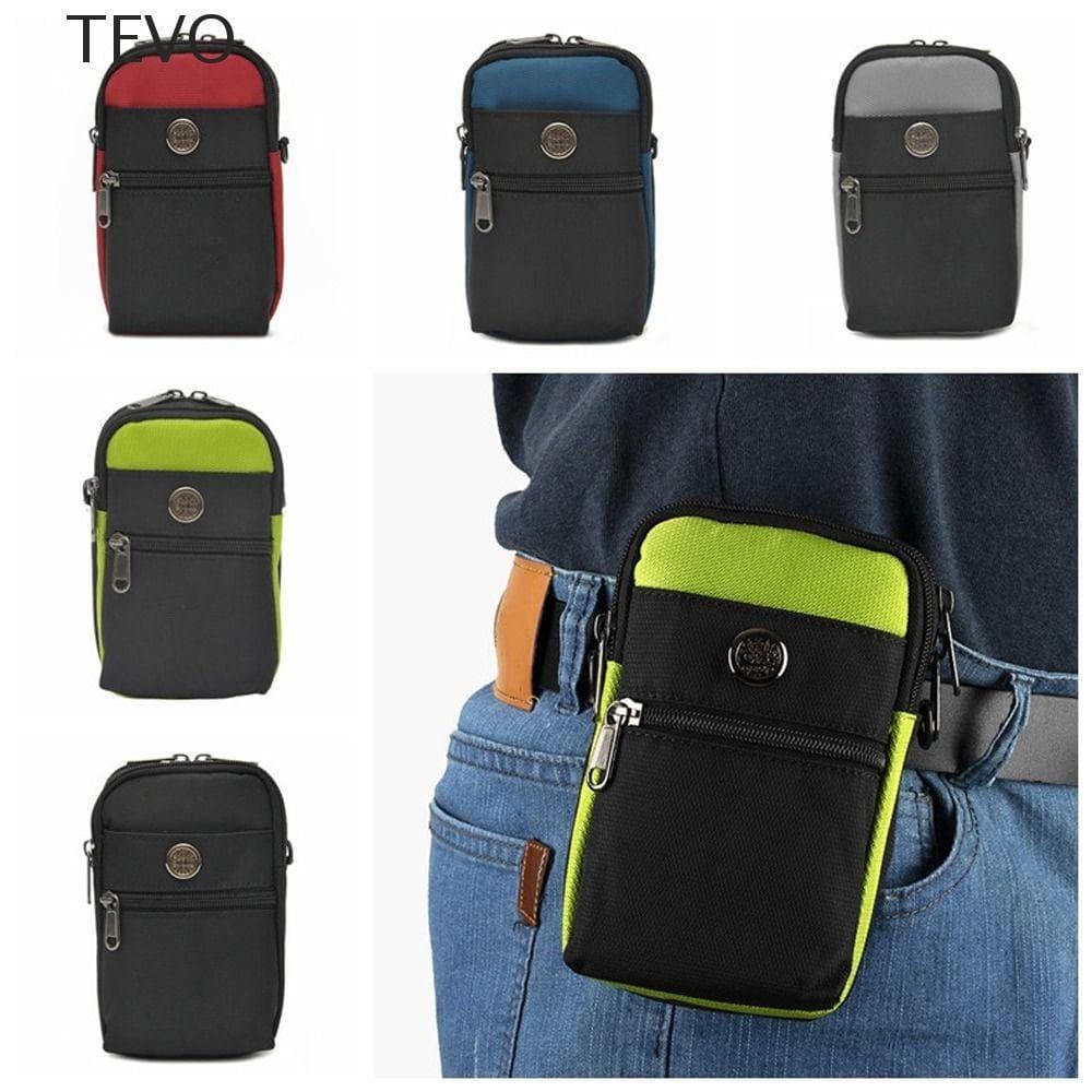 Bolsa De Cintura Masculina TEVO , Leve E Confortável Para Telefone Multifuncional De Nylon Com Zíper Cinto