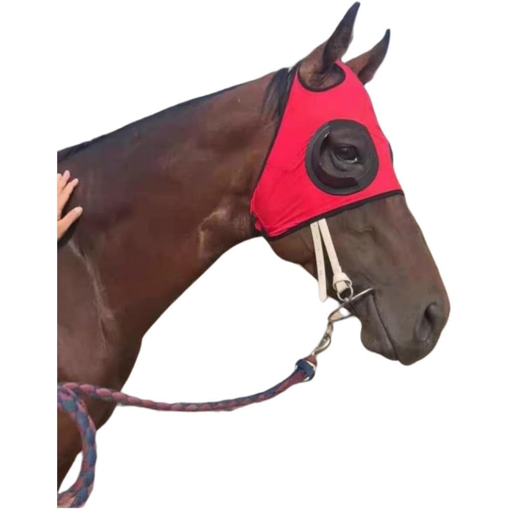Máscara Ajustável para Moscas de Cavalo - Auxílio de Foco para Corridas e Treinamento, Máscara Equestre Elástica Ultra-C